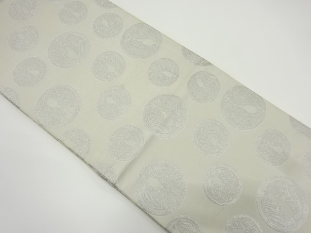JAPANESE KIMONO / ANTIQUE OBI FOR DANCE / WOVEN FAMILY CREST